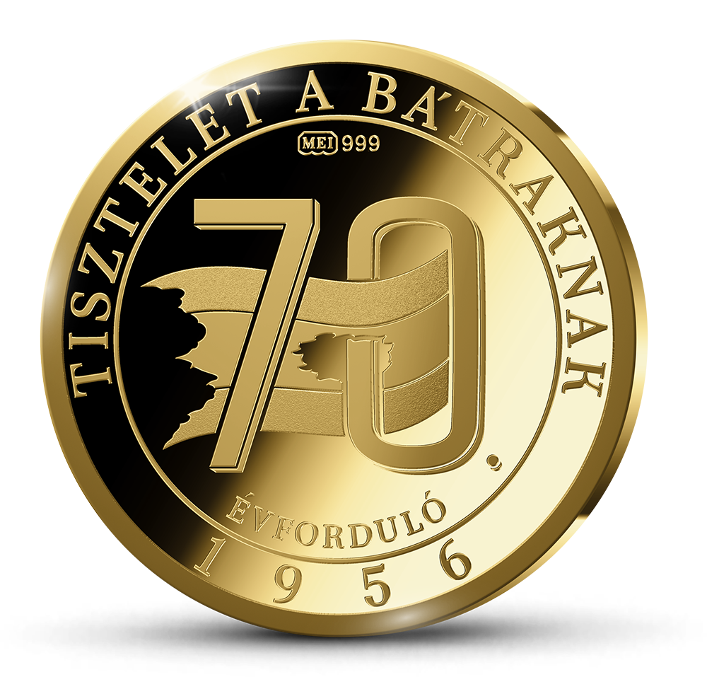 Az 1956-os jubileumi színarany emlékérem hátlapja